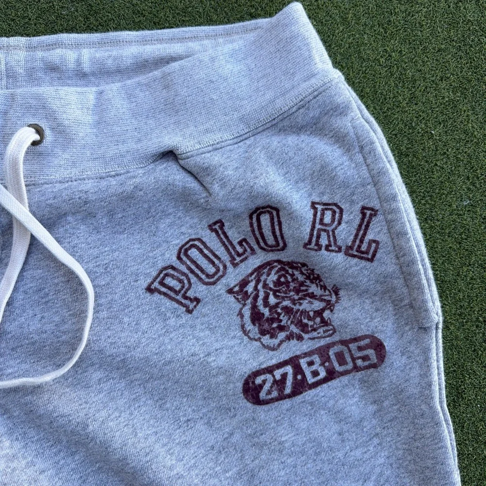 Polo Ralph Lauren Varsity Sweatpants Mens 2XL Grey Jogger Tiger Patch